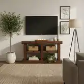 Sequoia 60" Stand Console Table Walnut Brown Finish