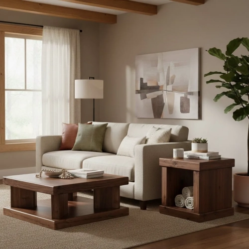 Sequoia End Table Walnut Brown Finish