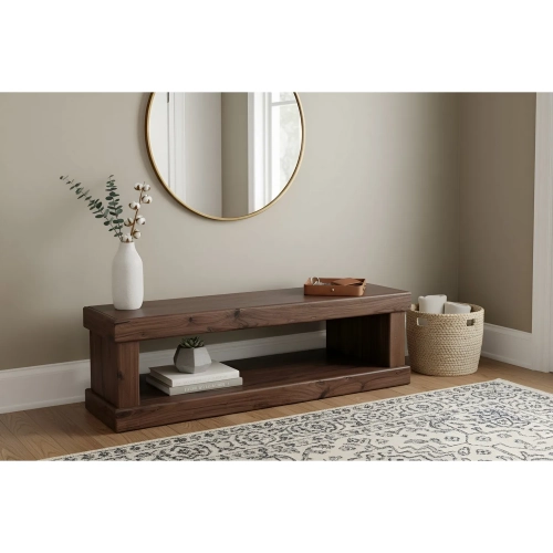 Sequoia Entry Bench Walnut Brown Finish