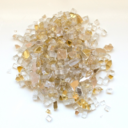 .50" Reflective Fire Glass Media in Champagne