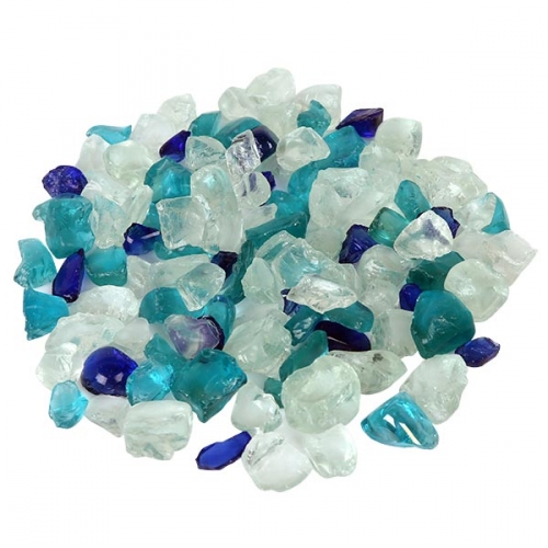 Fire Glass Media in Ocean Blue
