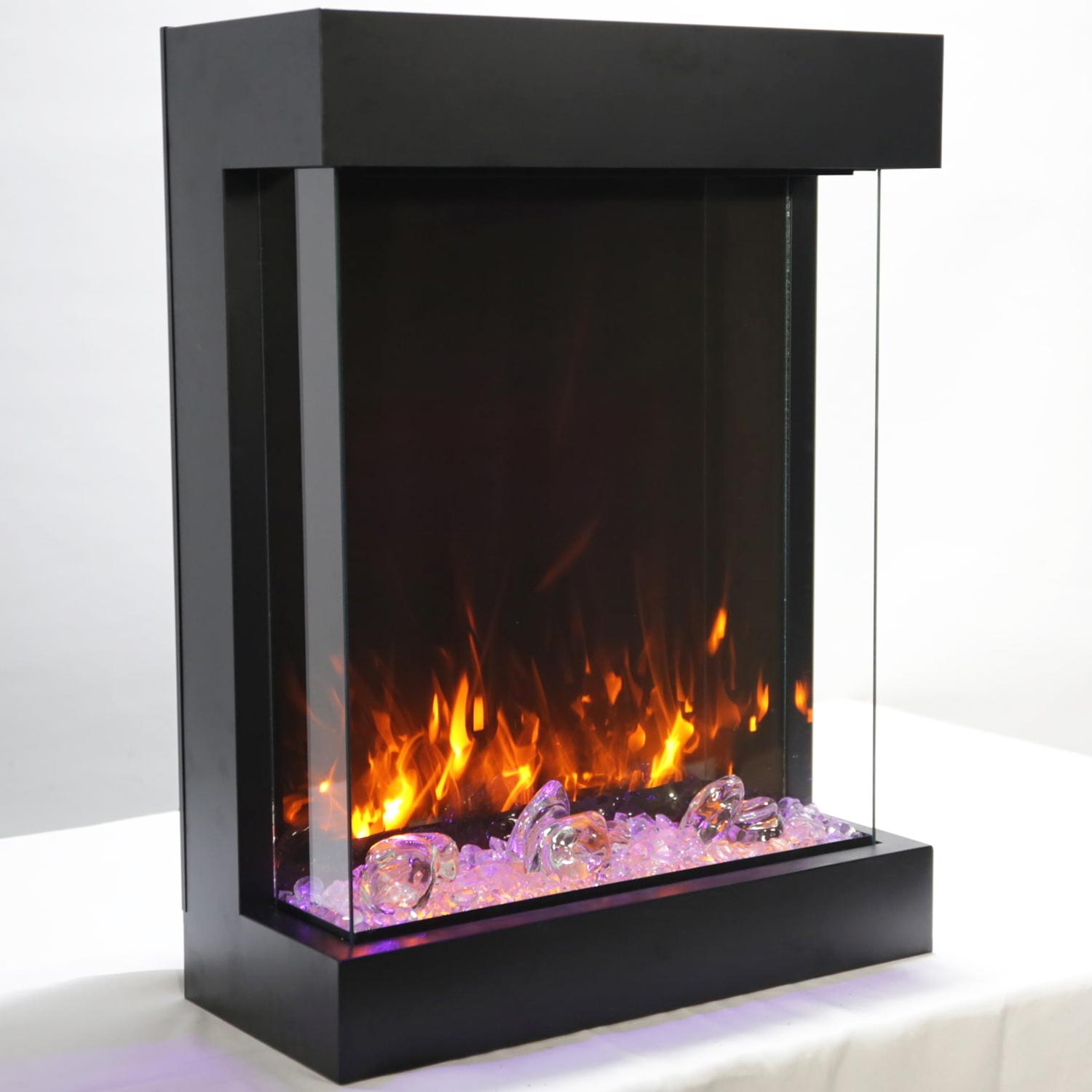 Amantii CUBE-2025WM CUBE 25 3 Sided Glass Electric Fireplace