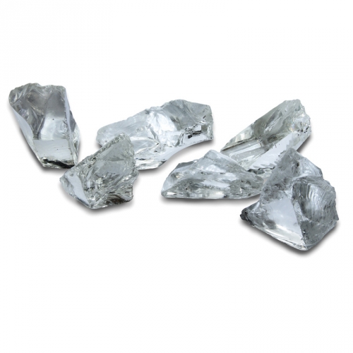 6 Mini Clear Glass Nugget Fire Glass Media