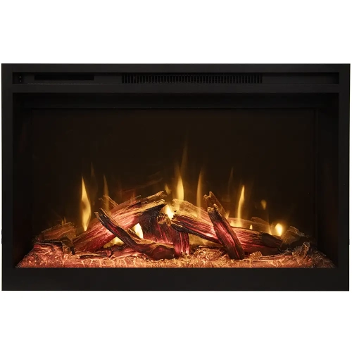 Fire & Ice RusticStone 36" Indoor Smart Built In Electric Fireplace with Log Set