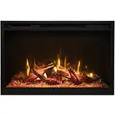 Fire & Ice RusticStone 36" Indoor Smart Built In Electric Fireplace with Log Set