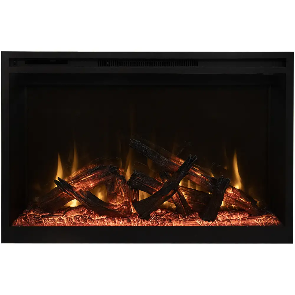 Fire & Ice RusticStone 42" Indoor Smart Built In Electric Fireplace with Log Set