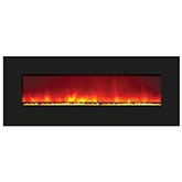 Wall-Mount or Built-In LED Fire Effect Electric Fireplace w/ 58" Black Glass Frame & Ambient Light