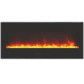 Wall-Mount LED Fire Effect Electric Fireplace with 50" Black Glass Frame & Log Set