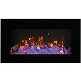 Wall Mount Flush Mount 26" LED Fire Effect Electric Fireplace with Wifi & Log Set