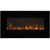 Wall Mount Flush Mount 34" LED Fire Effect Electric Fireplace with Wifi & Log Set