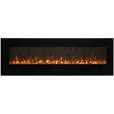 Wall Mount Flush Mount 60" LED Fire Effect Electric Fireplace with Wifi & Log Set