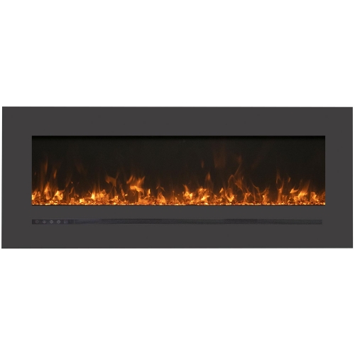 60" Linear Series LED Fire Effect Electric Fireplace with 66" x 23" Steel Surround