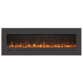 88" Linear Series LED Fire Effect Electric Fireplace w/ 96" x 23" Steel Surround