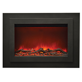Zero Clearance LED Fire Effect Electric Fireplace with 37" x 26" Black Steel Surround