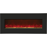 Wall-Mount or Built-In LED Fire Effect Electric Fireplace w/ 51" Wide Matte Black Frame