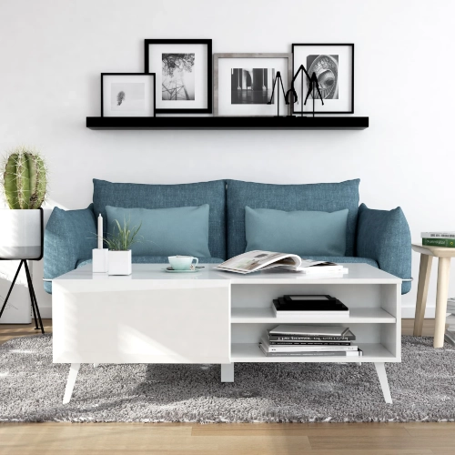 Altus 43" Coffee Table in Gloss White Finish Laminate