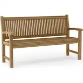 Sahara Outdoor 59" Bench in Honey Golden Brown Teak