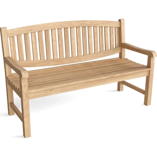 Kingston Outdoor 59" Bench in Honey Golden Brown Teak