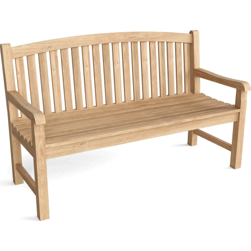 Chelsea Outdoor 59" Bench in Honey Golden Brown Teak