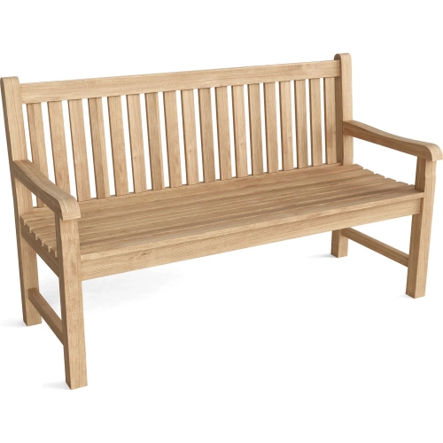 Classic Outdoor 59" Bench in Honey Golden Brown Teak
