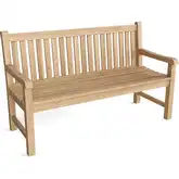 Classic Outdoor 59" Bench in Honey Golden Brown Teak
