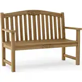 Rose Outdoor 50" Round Bench in Honey Golden Brown Teak
