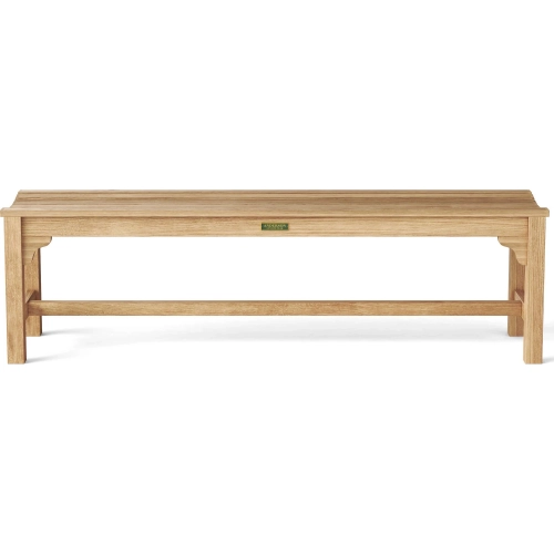 Hampton Outdoor 63" Backless Bench in Honey Golden Brown Teak
