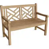 Vilano Outdoor 47" Bench in Honey Golden Brown Teak