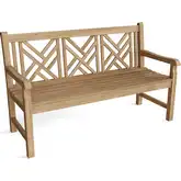 Vilano Outdoor 59" Bench in Honey Golden Brown Teak