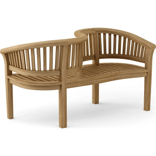 Curve Outdoor Loveseat in Honey Golden Brown Teak