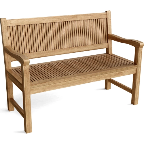 Chester Outdoor 48" Bench in Honey Golden Brown Teak