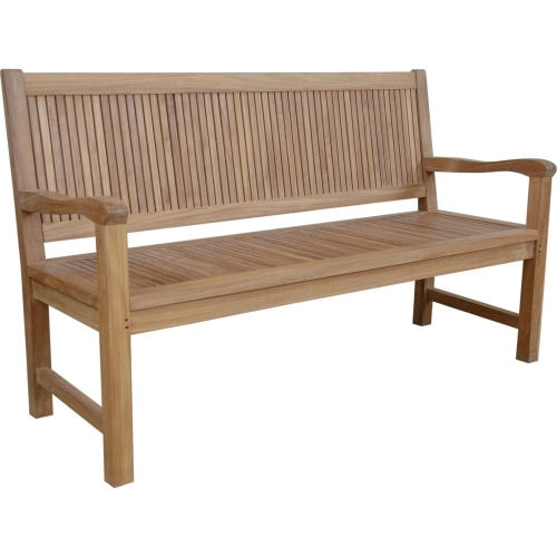 Chester Outdoor 59" Bench in Honey Golden Brown Teak