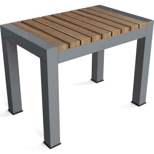 Seville Outdoor 24" Bench in Teak & Dark Gray Aluminum