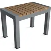Seville Outdoor 24" Bench in Teak & Dark Gray Aluminum