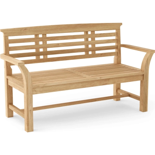 Sakura Outdoor 56.50" Bench in Honey Golden Brown Teak