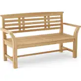 Sakura Outdoor 56.50" Bench in Honey Golden Brown Teak