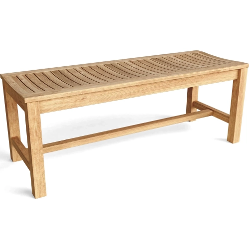 Casablanca Outdoor 48" Backless Bench in Honey Golden Brown Teak