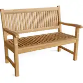 Del-Amo Outdoor 49" Bench in Honey Golden Brown Teak
