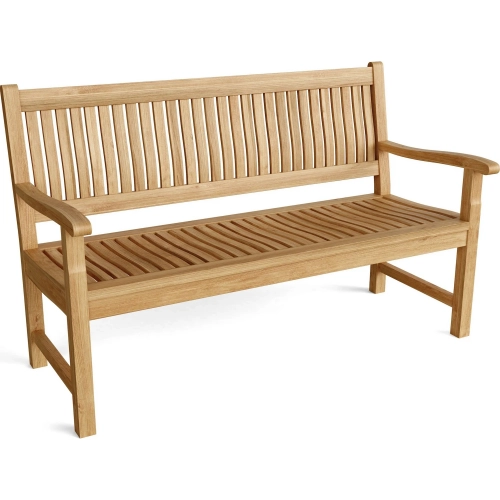 Del-Amo Outdoor 60" Bench in Honey Golden Brown Teak