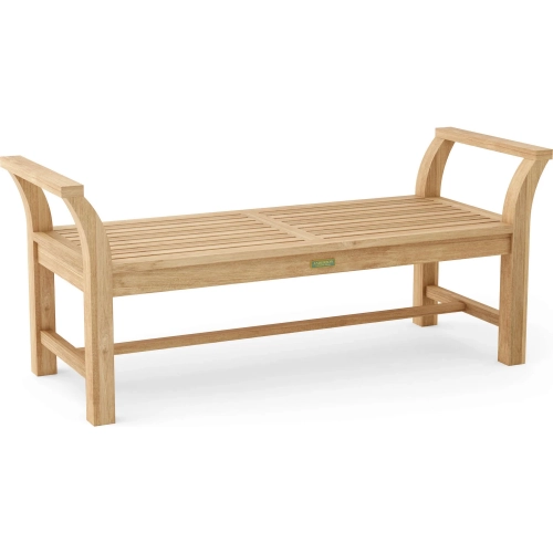 Sakura Outdoor 56" Backless Bench in Honey Golden Brown Teak