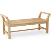 Sakura Outdoor 56" Backless Bench in Honey Golden Brown Teak