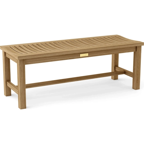 Madison Outdoor 48" Backless Bench in Honey Golden Brown Teak