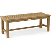 Madison Outdoor 48" Backless Bench in Honey Golden Brown Teak