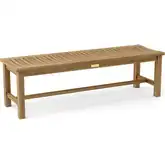 Madison Outdoor 59" Backless Bench in Honey Golden Brown Teak