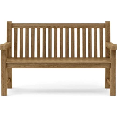 Devonshire Outdoor 59" Bench in Extra Thick Honey Golden Brown Teak