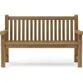 Devonshire Outdoor 59" Bench in Extra Thick Honey Golden Brown Teak