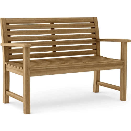 Victoria Outdoor 48" Bench in Honey Golden Brown Teak