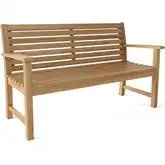 Victoria Outdoor 59" Bench in Honey Golden Brown Teak