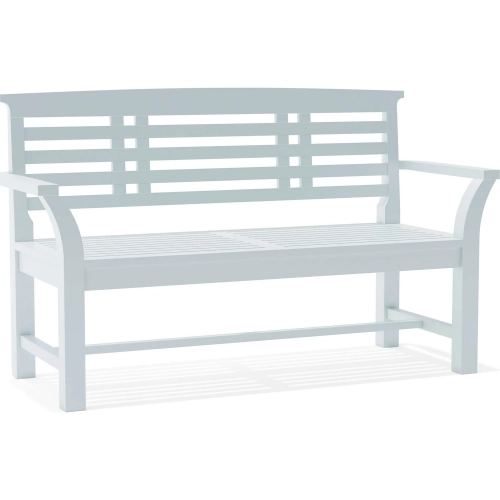 Sakura Outdoor 56.50" Bench in White Finish Teak