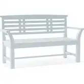 Sakura Outdoor 56.50" Bench in White Finish Teak